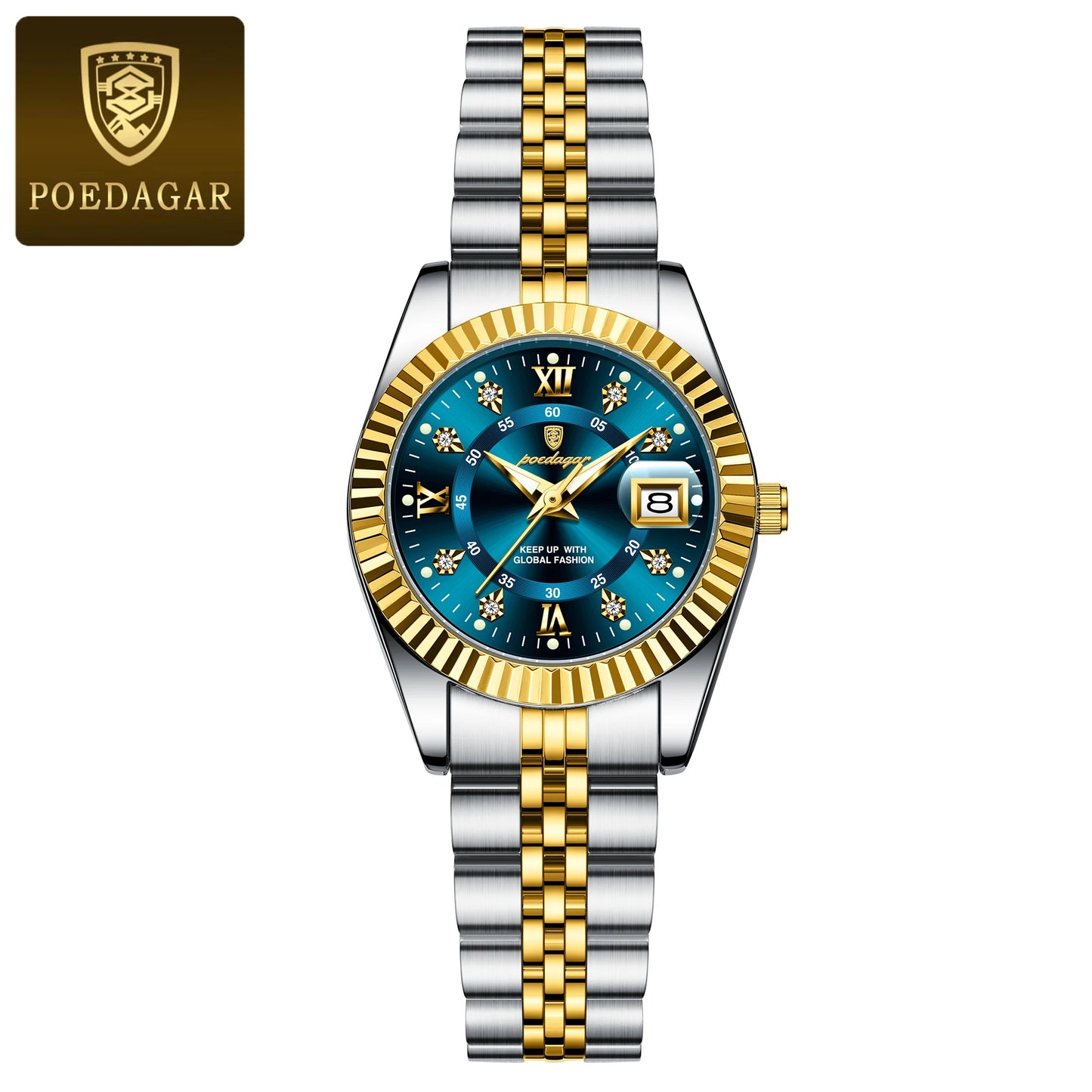 Luxury Elegant Watch for Women Waterproof Luminous Date Ladies Watch Stainless Steel